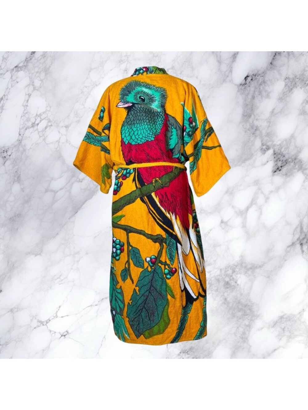 Vintage Resplendent quetzal Bird Print Robe